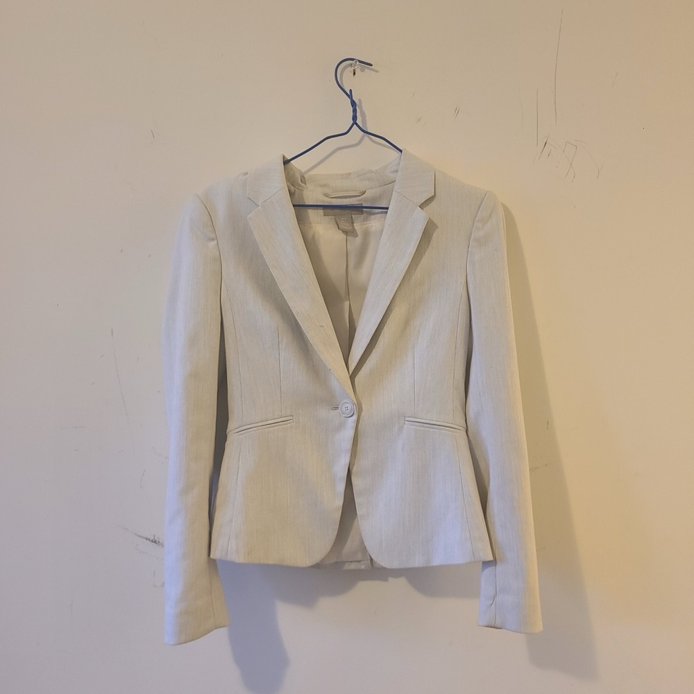 H&M Cream Blazer Tailored Suit Jacket